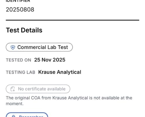 Purity COA IPA finnrick