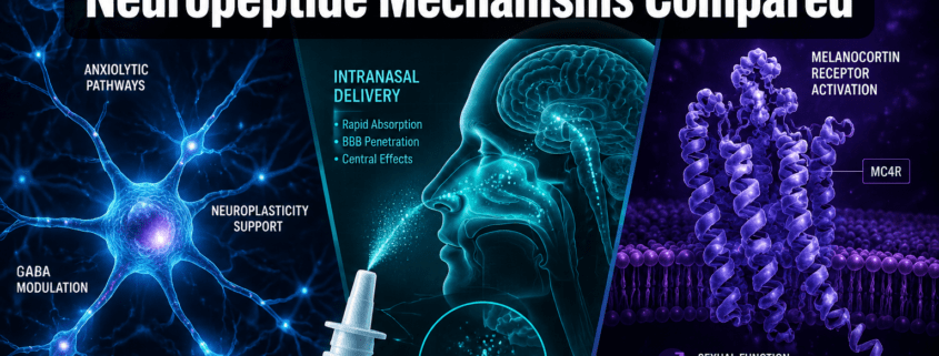 Selank vs Semax vs PT-141: A Research-Only Guide to Distinct Neuropeptide Mechanisms, Delivery Routes, and Use Cases